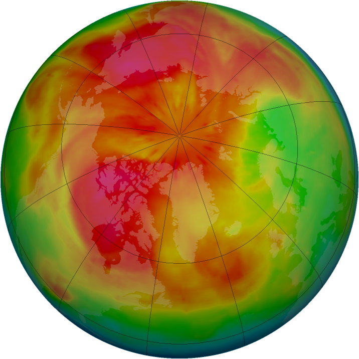 Arctic ozone map for 21 March 2010